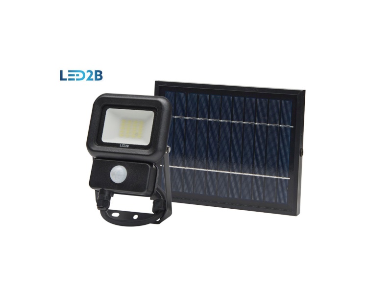 Solárny LED reflektor s detektorom pohybu, 10W, 6500K