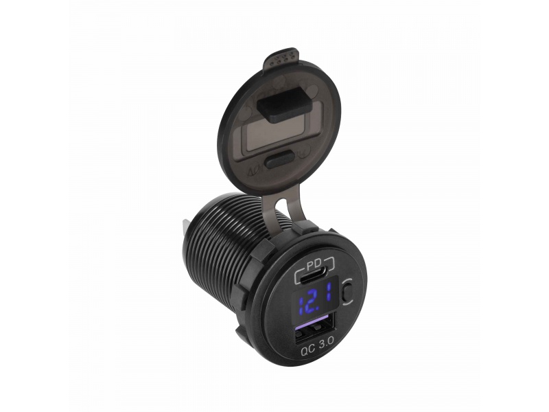 Nabíjačka do auta USB+USB C,Quick Charge + autozásuvka Peiying