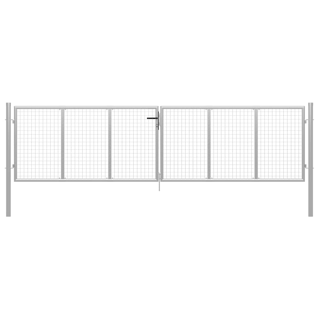 E-shop Multidom Záhradná brána, pozinkovaná oceľ, 400x100 cm, strieborná