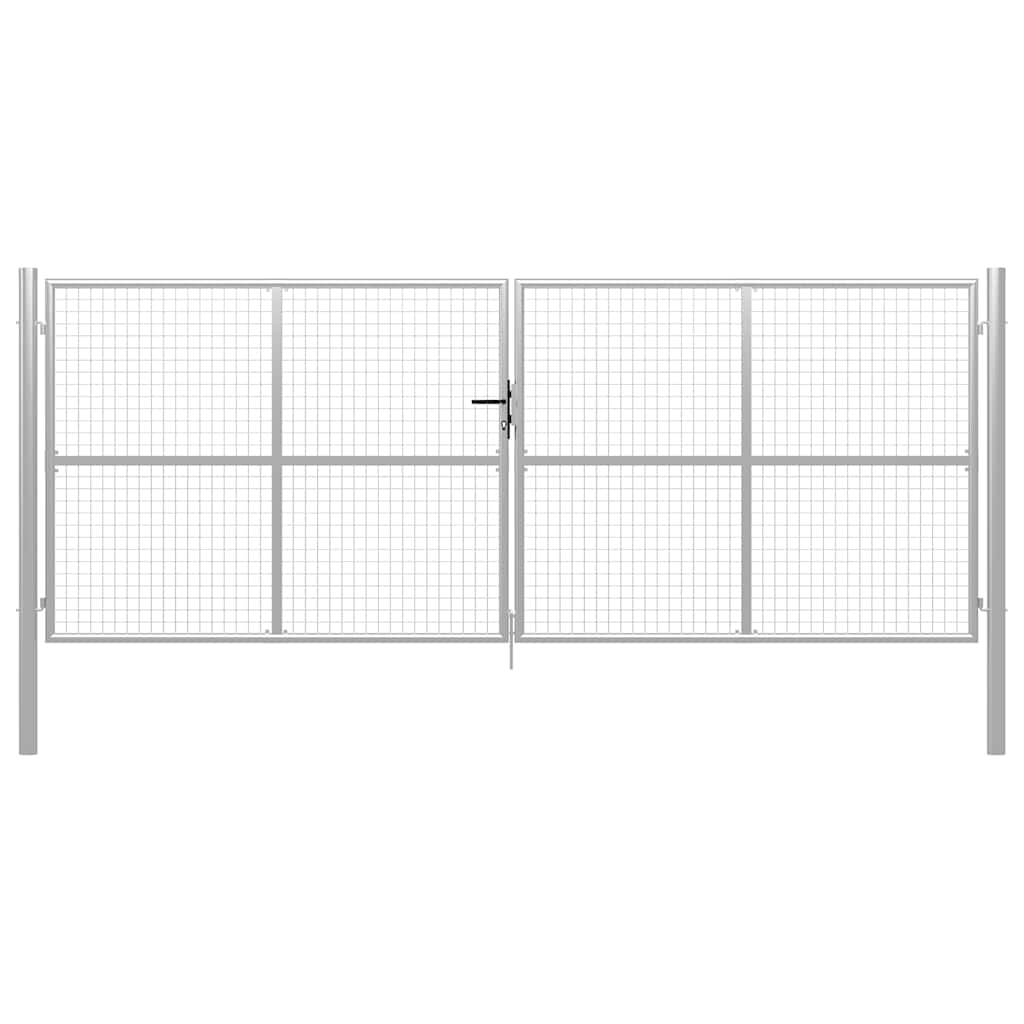 E-shop Multidom Záhradná brána, pozinkovaná oceľ, 400x150 cm, strieborná