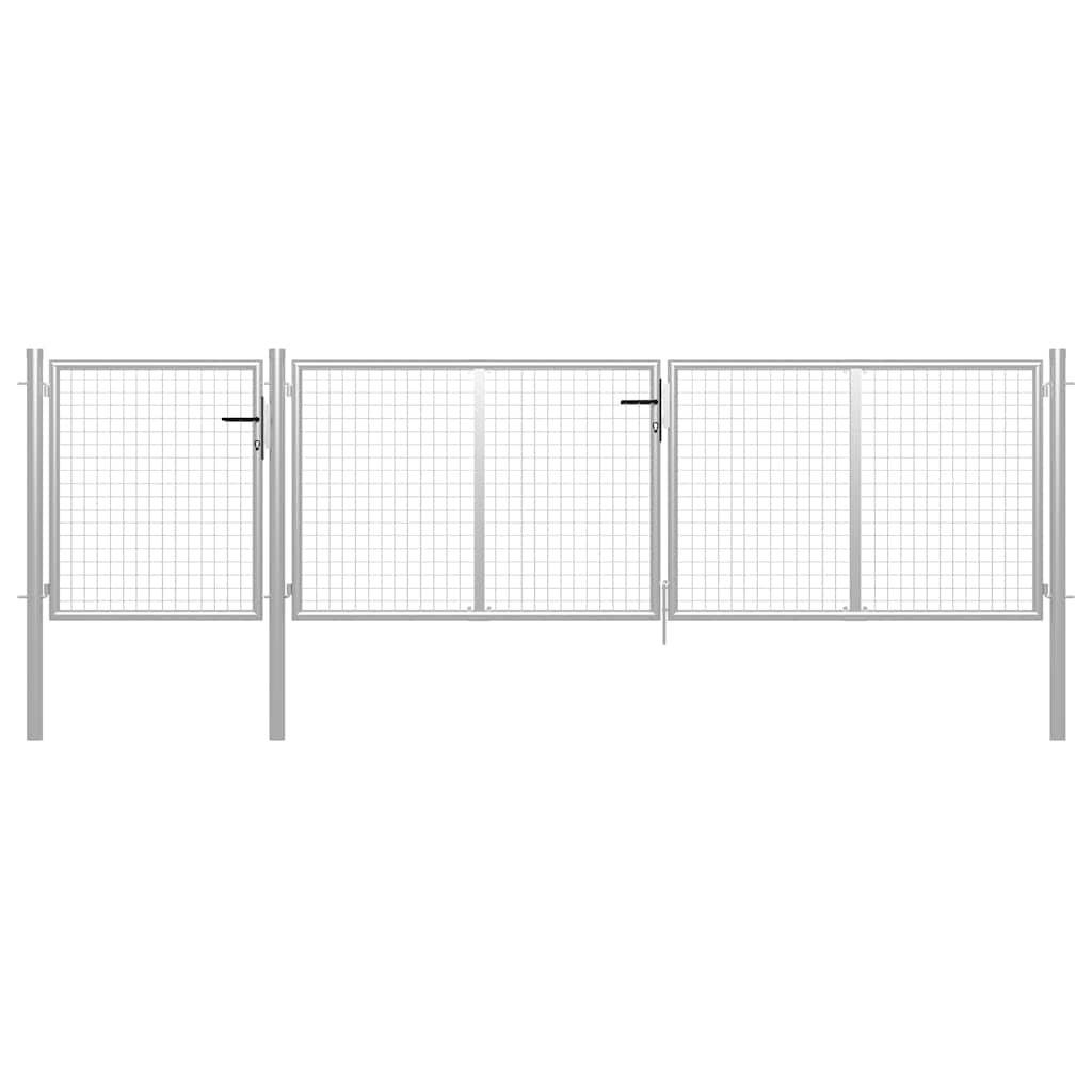 E-shop Multidom Záhradná brána oceľová 400x100 cm strieborná