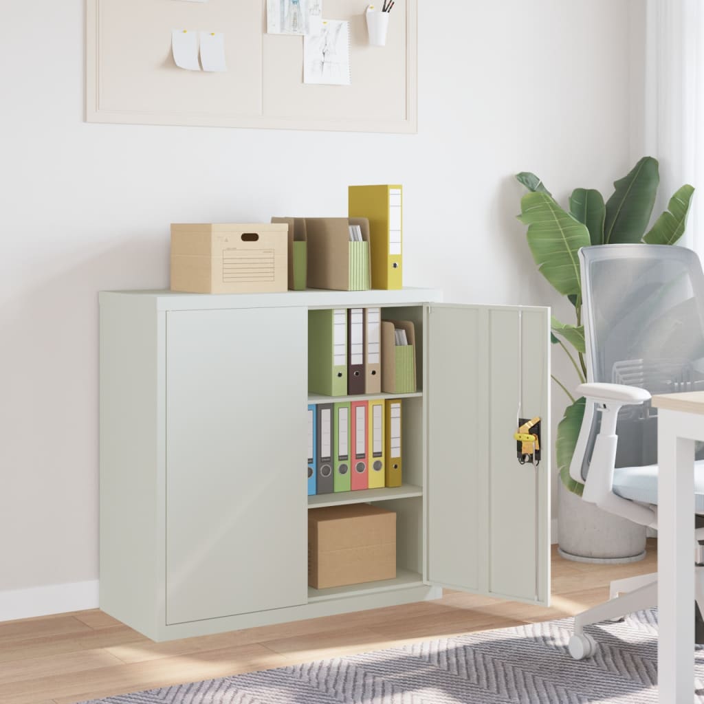 E-shop Multidom Kancelárska skriňa s 2 dverami, sivá 90 cm, oceľ