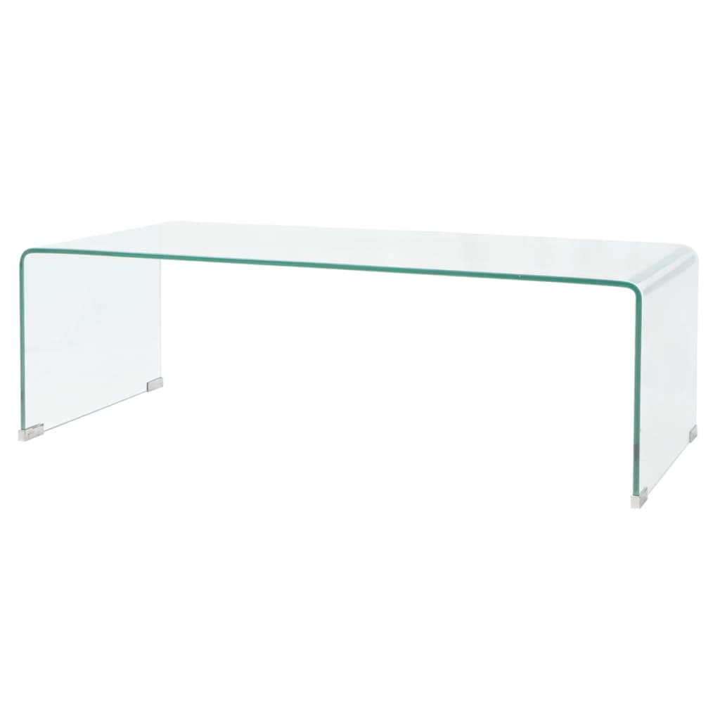 E-shop Multidom Konferenčný stolík z tvrdeného skla, 98x45x30 cm, priehľadný