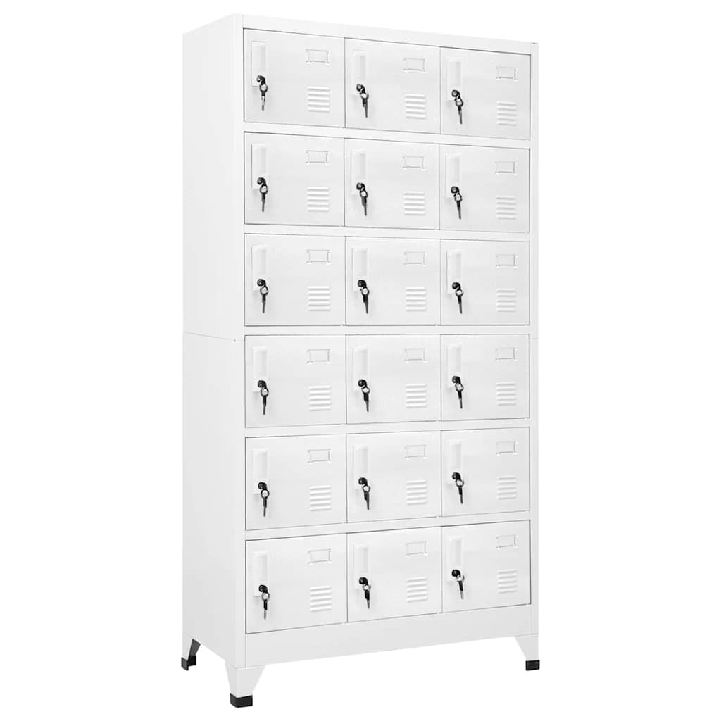 E-shop Multidom Oceľová šatňová skrinka s 18 priehradkami, 90x40x180 cm