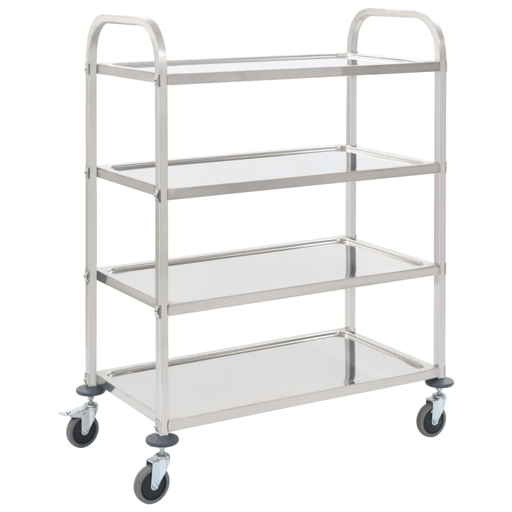 E-shop Multidom Servírovací vozík, 4 police 107x55x125 cm, nehrdzavejúca oceľ