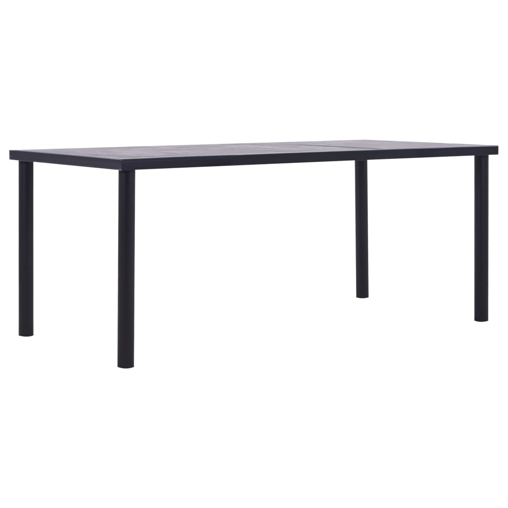 E-shop Multidom Jedálenský stôl, čierna a betónovo sivá 200x100x75 cm, MDF
