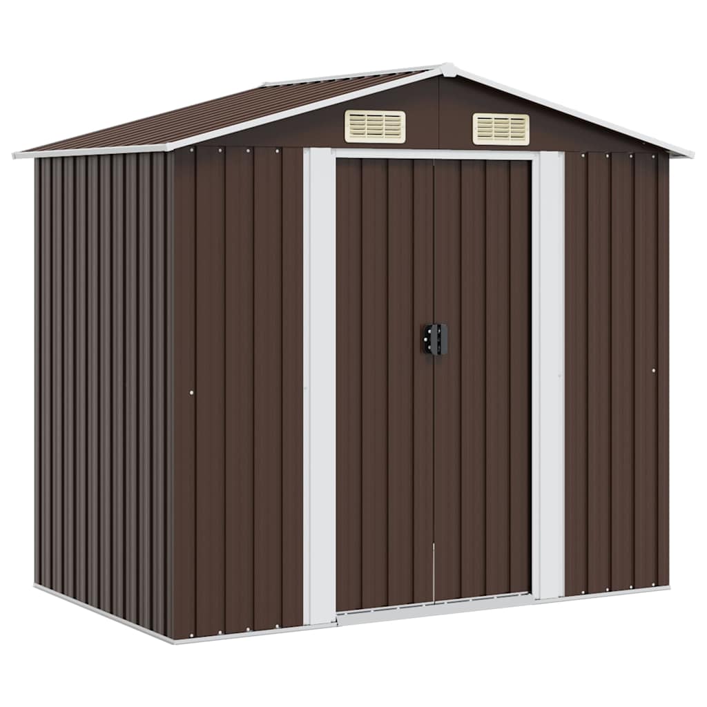 E-shop Multidom Záhradná kôlňa, hnedá 204x132x186 cm, oceľ