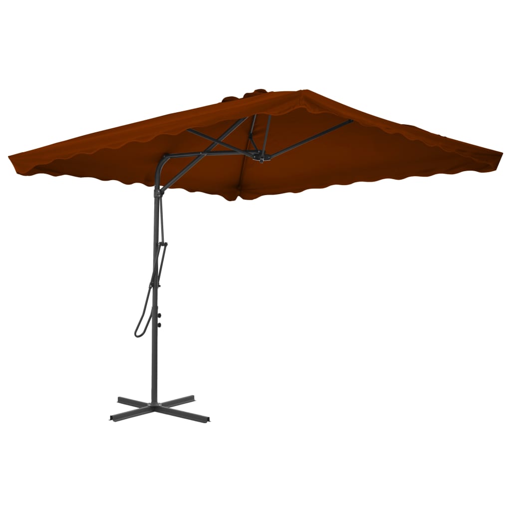 E-shop Multidom Záhradný slnečník, oceľová tyč, tehlovo červený 250x250x230 cm