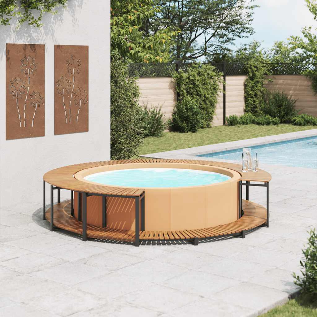 E-shop Multidom Rám k vírivke čierny 273x53 cm masívne akáciové drevo