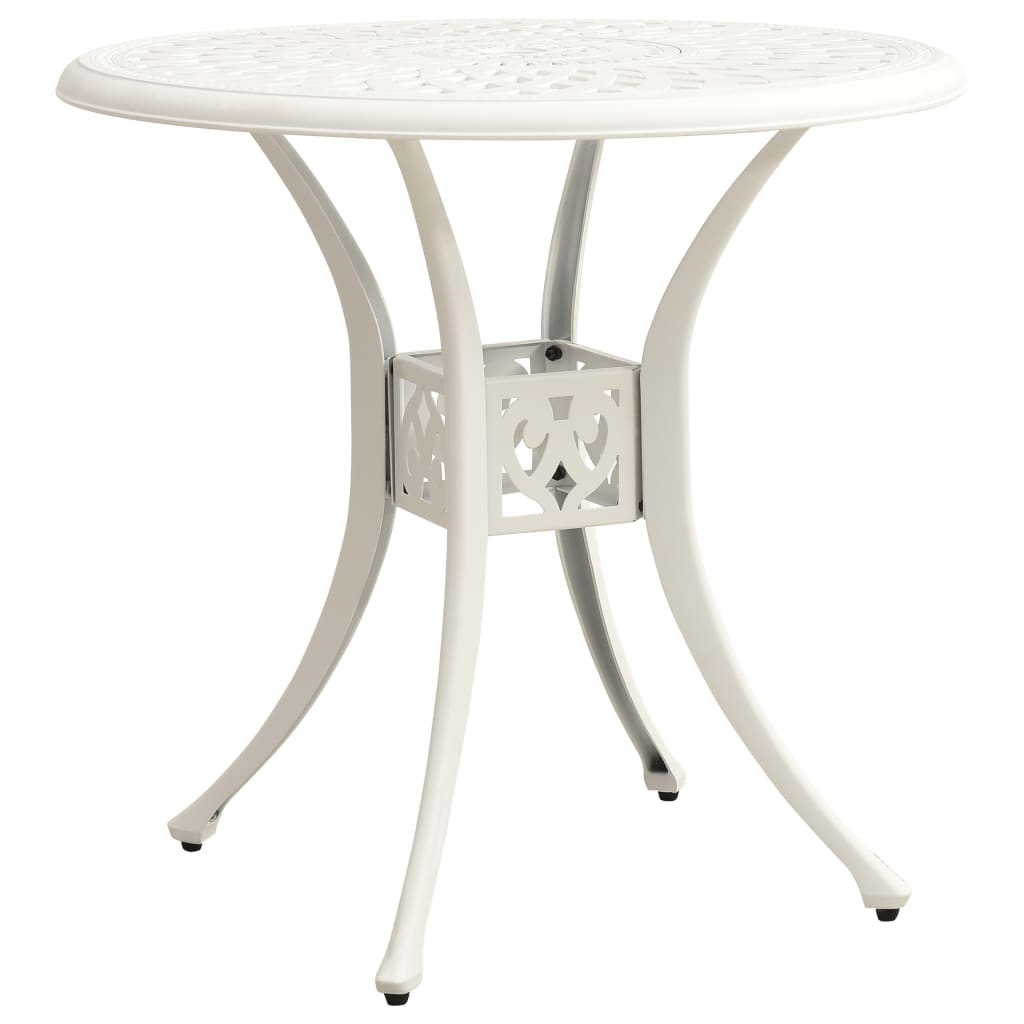 E-shop Multidom Záhradný stôl biely 78x78x72 cm liaty hliník