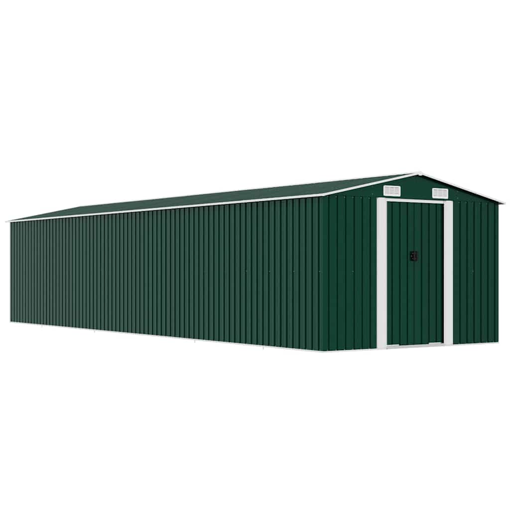 E-shop Multidom Záhradná kôlňa zelená 257x779x181 cm pozinkovaná oceľ