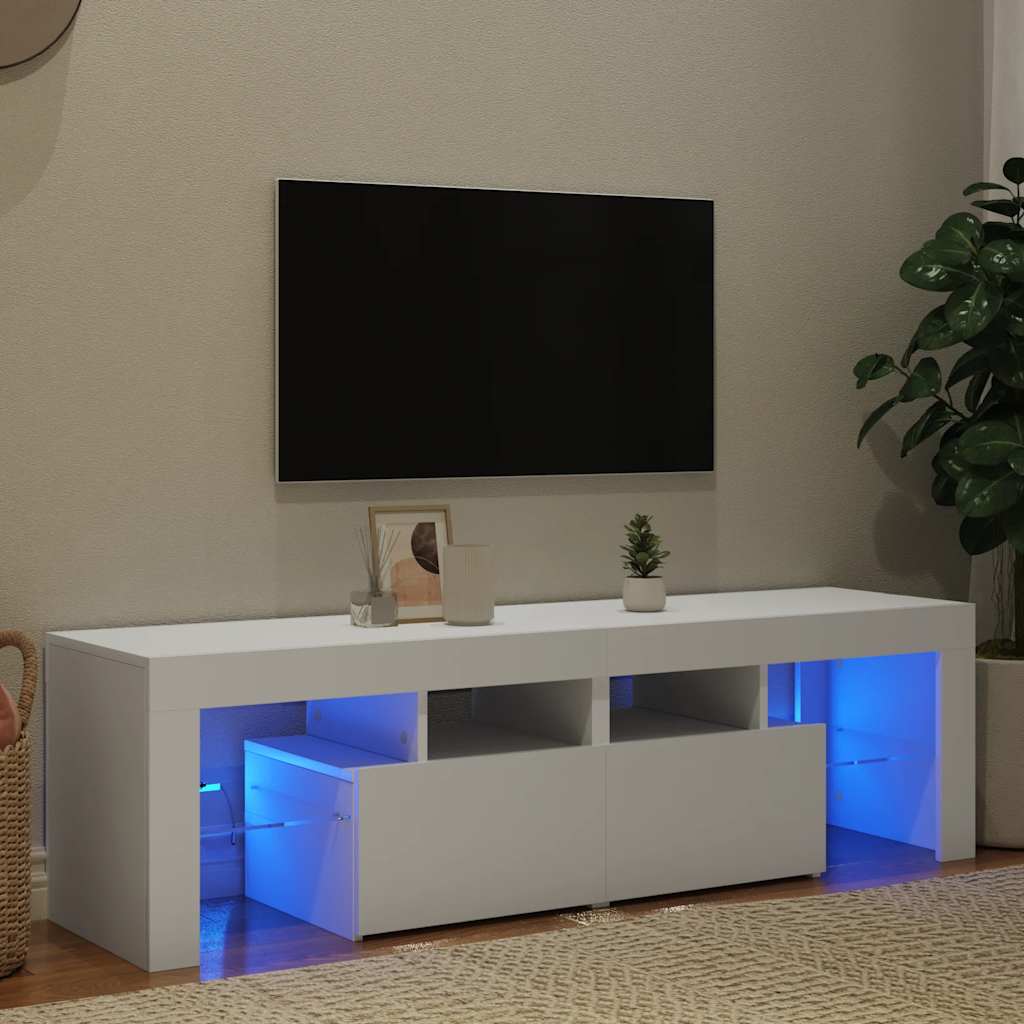 E-shop Multidom TV skrinka s LED svetlami, biela 140x36,5x40 cm