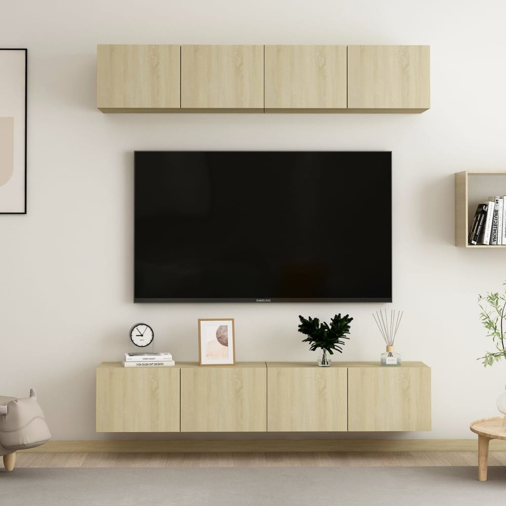 E-shop Multidom TV skrinky 4 ks dub sonoma 80x30x30 cm spracované drevo