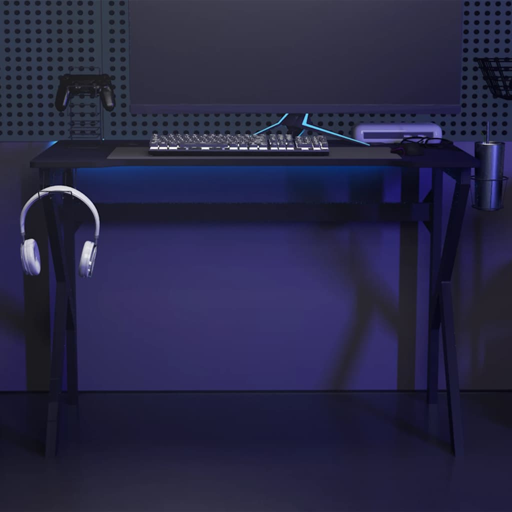 E-shop Multidom Herný stôl s nohami v tvare K čierny 110x60x75 cm