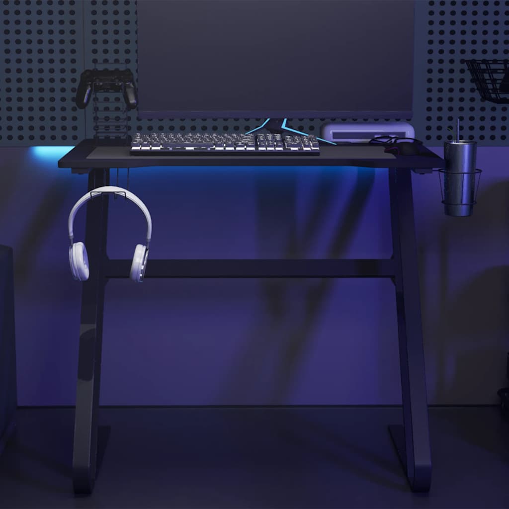 E-shop Multidom Herný stôl s nohami v tvare ZZ čierny 90x60x75 cm