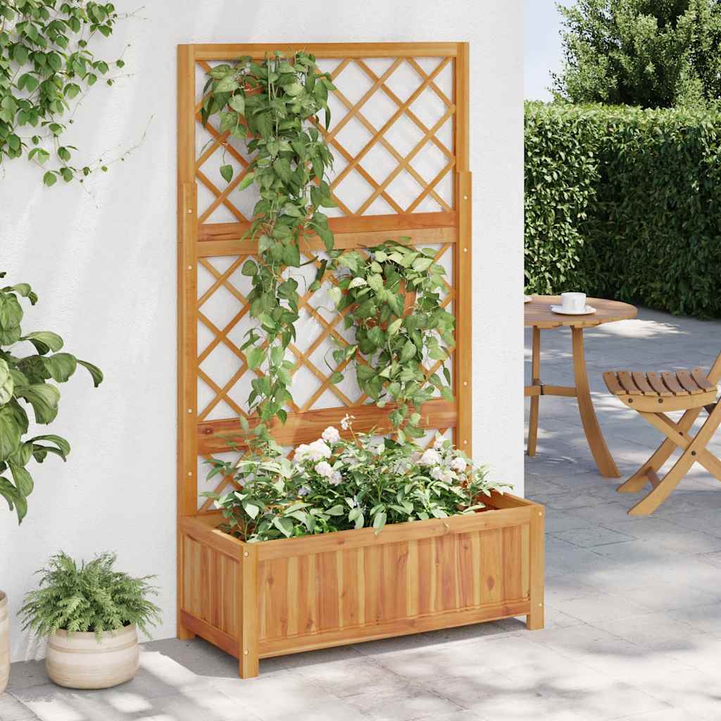 E-shop Multidom Vyvýšený záhon s mriežkou 85x38x150 cm akáciové drevo