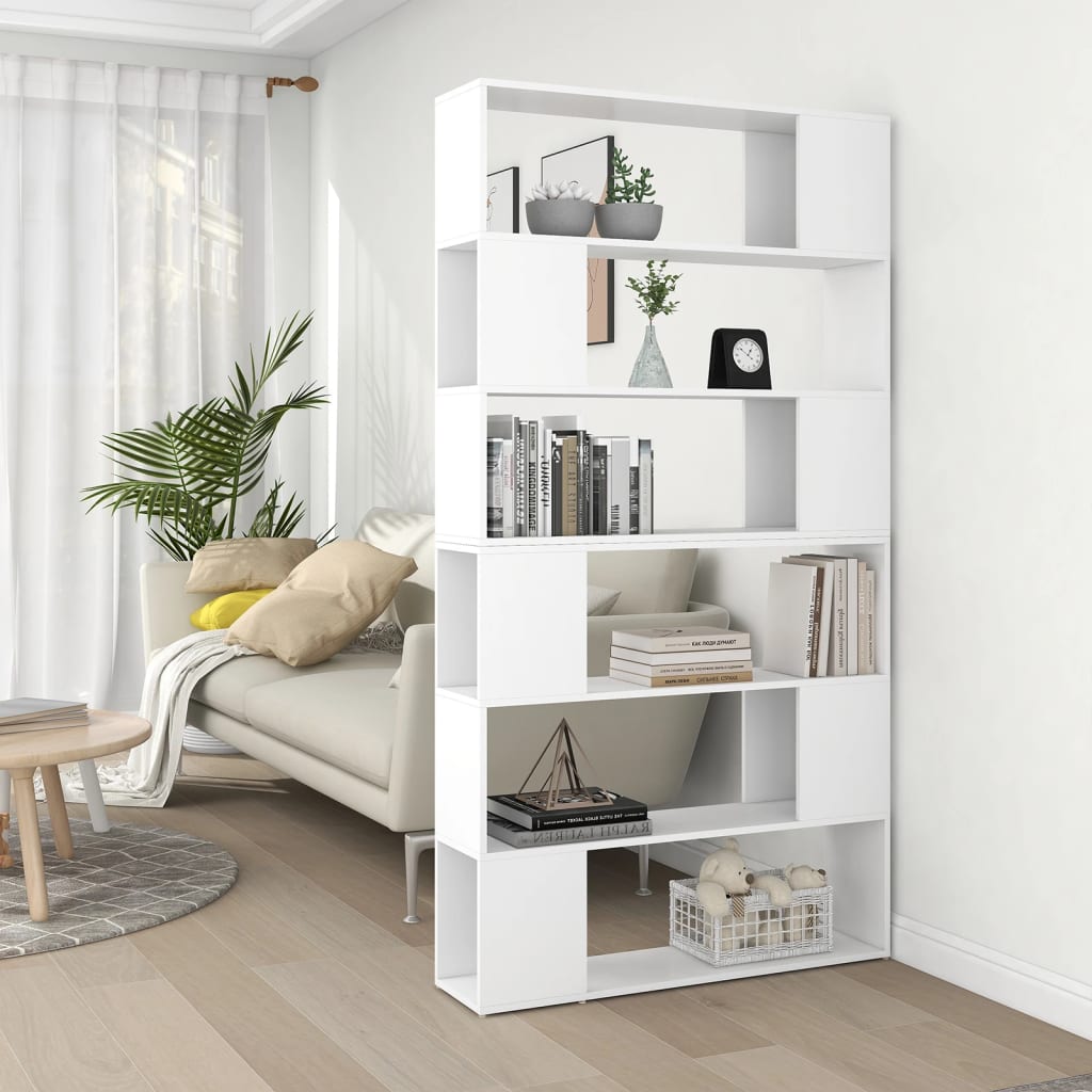 E-shop Multidom Knižnica/deliaca stena, biela 100x24x188 cm
