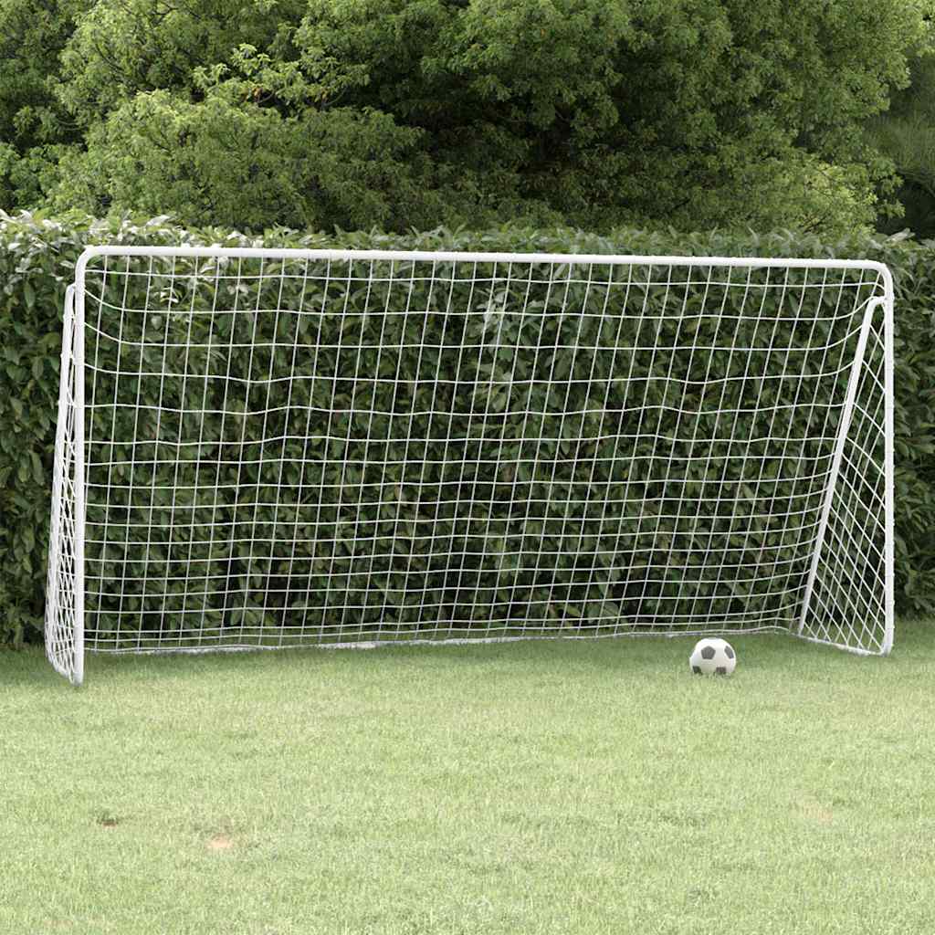 E-shop Multidom Futbalová bránka so sieťou 366x122x182 cm oceľová biela