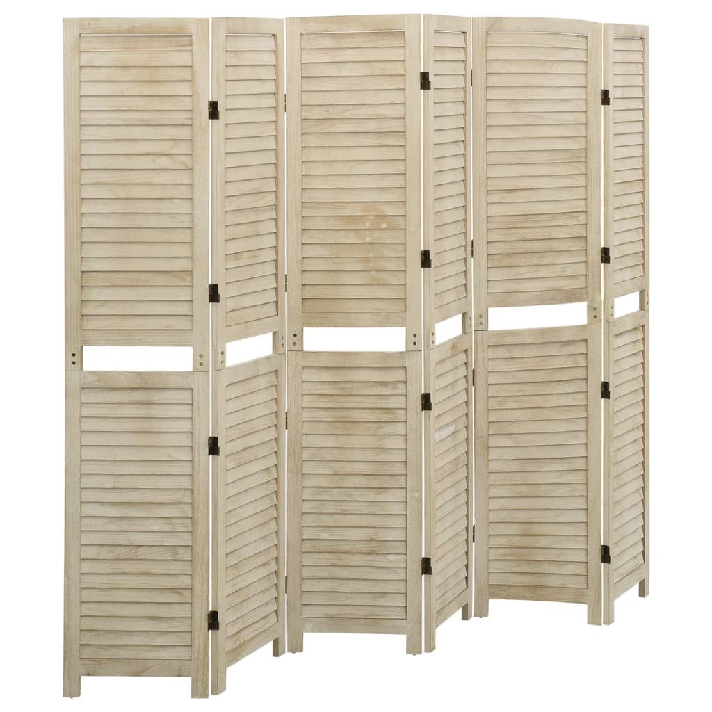 E-shop Multidom 6-panelový paraván 210x165 cm masívne drevo paulounie