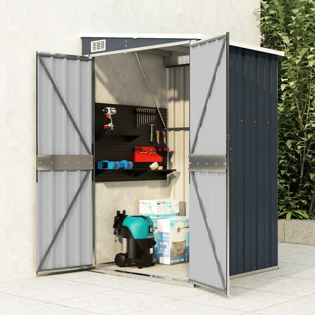 E-shop Multidom Nástenná záhradná kôlňa antracitová 118x100x178 cm oceľ