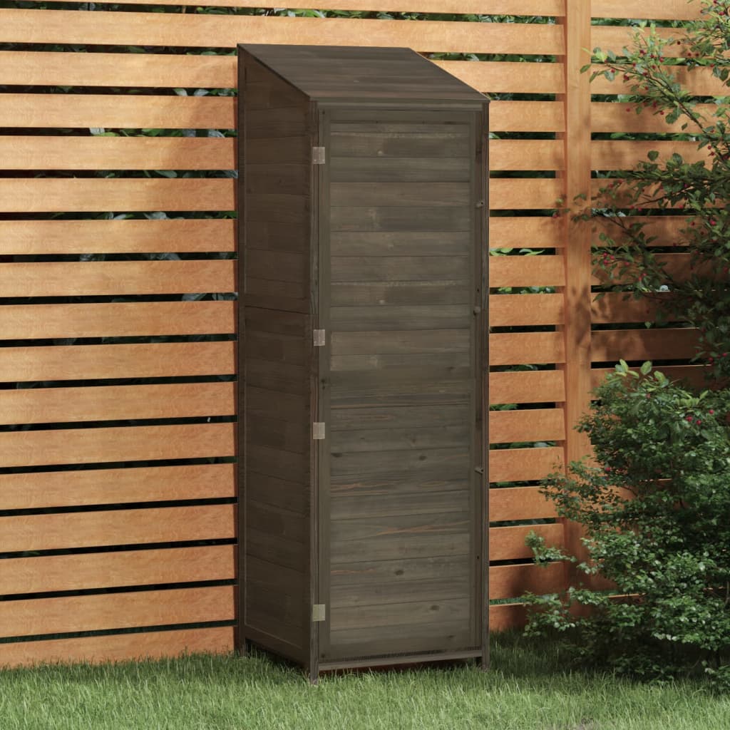 E-shop Multidom Záhradná kôlňa antracitová 55x52x174,5 cm masívne jedľové drevo