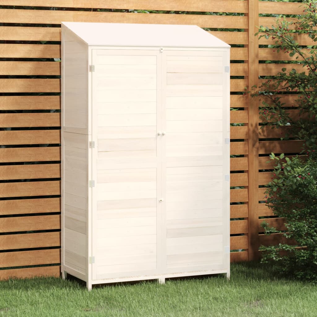 E-shop Multidom Záhradná kôlňa biela 102x52x174,5 cm masívne jedľové drevo