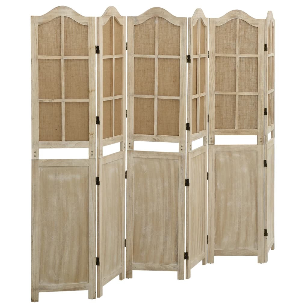 E-shop Multidom 6-panelový paraván hnedý 214x165 cm látkový