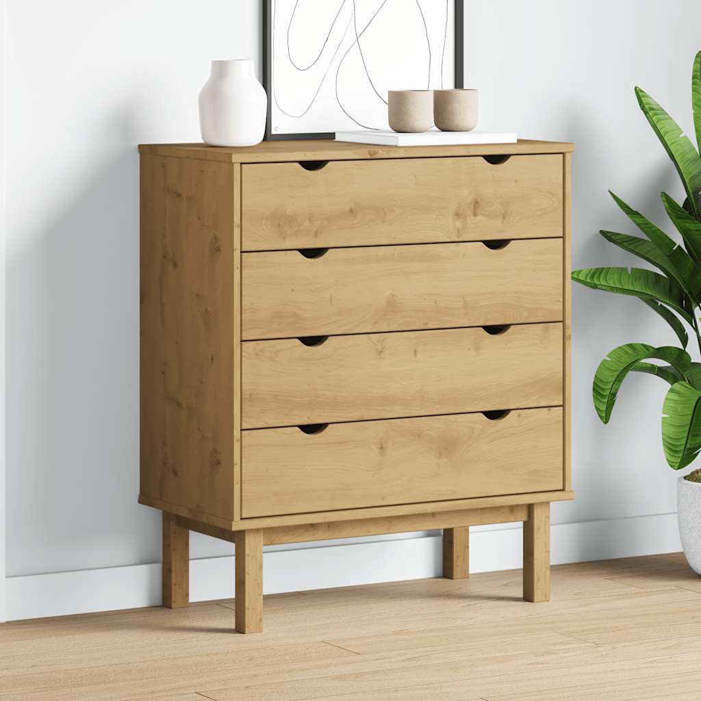E-shop Multidom Skrinka so zásuvkami OTTA 76,5x39,5x90 cm, borovica