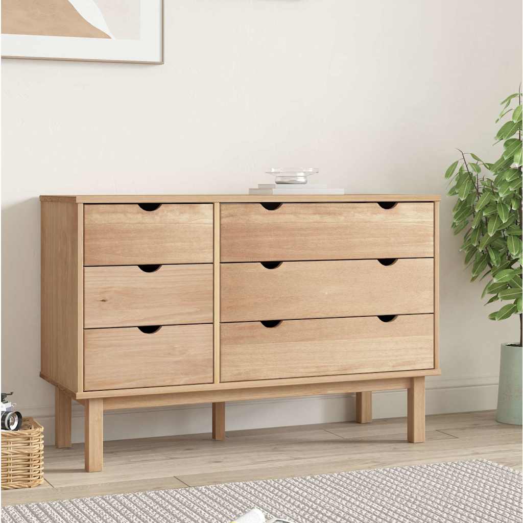 E-shop Multidom Skrinka so zásuvkami OTTA 111x43x73,5 cm, borovica