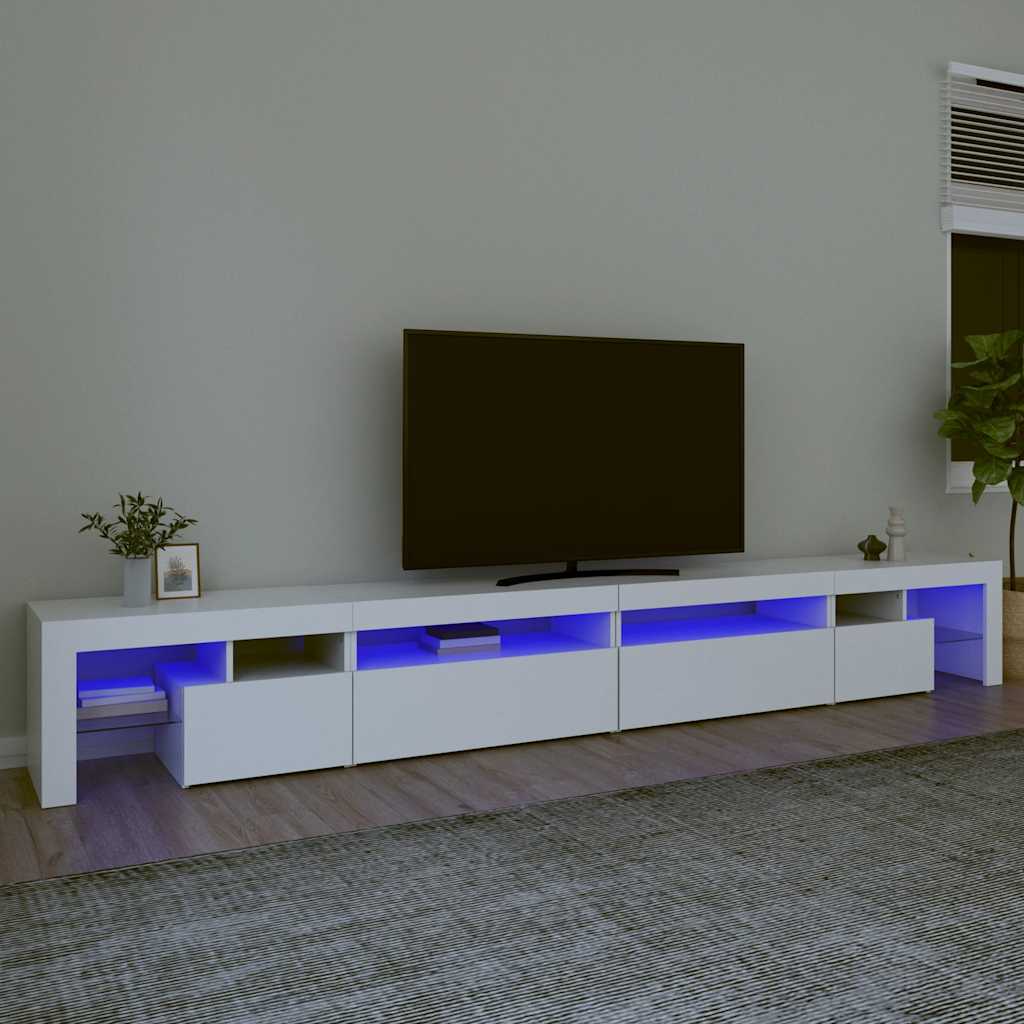 E-shop Multidom TV skrinka s LED svetlami biela 290x36,5x40 cm