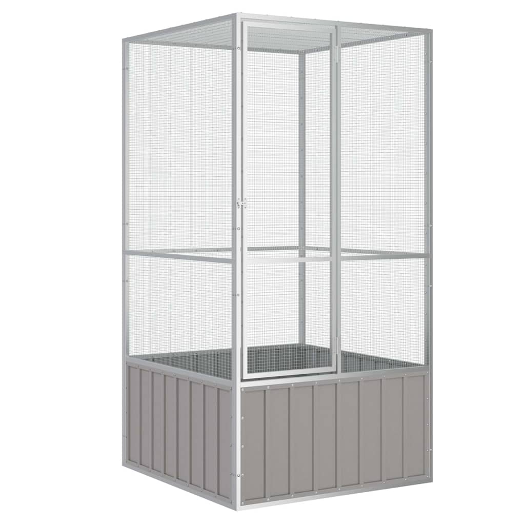 E-shop Multidom Klietka pre vtáky sivá 111x107x211,5 cm pozinkovaná oceľ