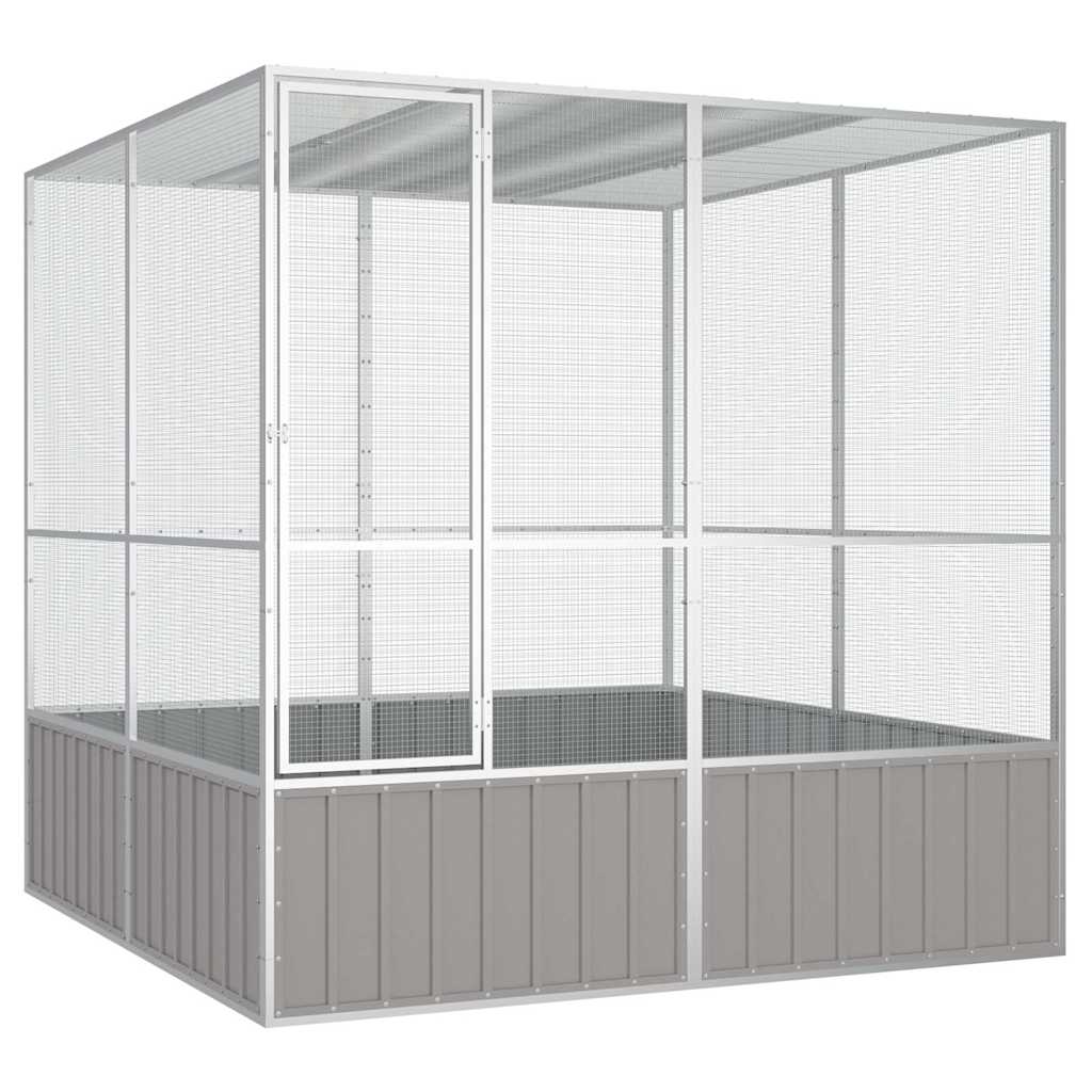 Multidom Klietka pre vtáky sivá 213,5x217,5x211,5 cm pozinkovaná oceľ