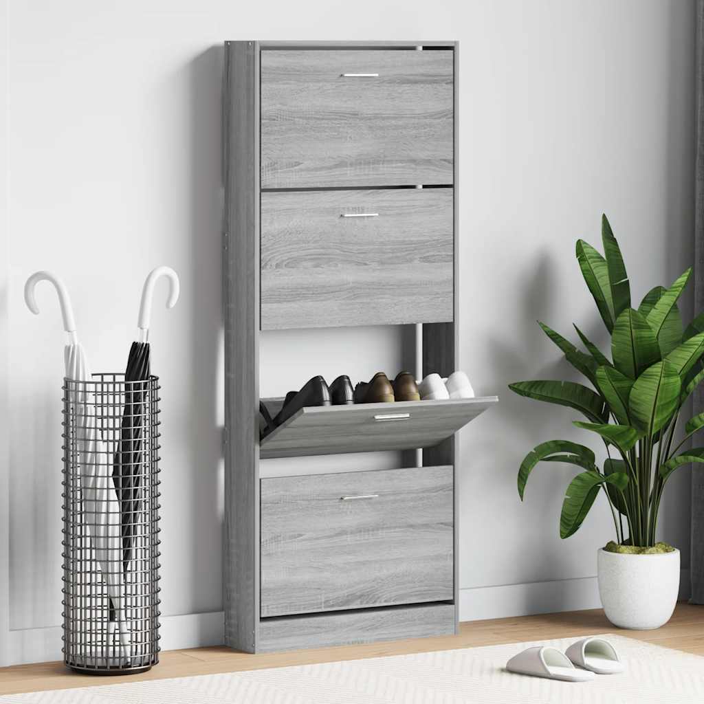 E-shop Multidom Botník Sivý dub sonoma 59x17x150 cm spracované drevo