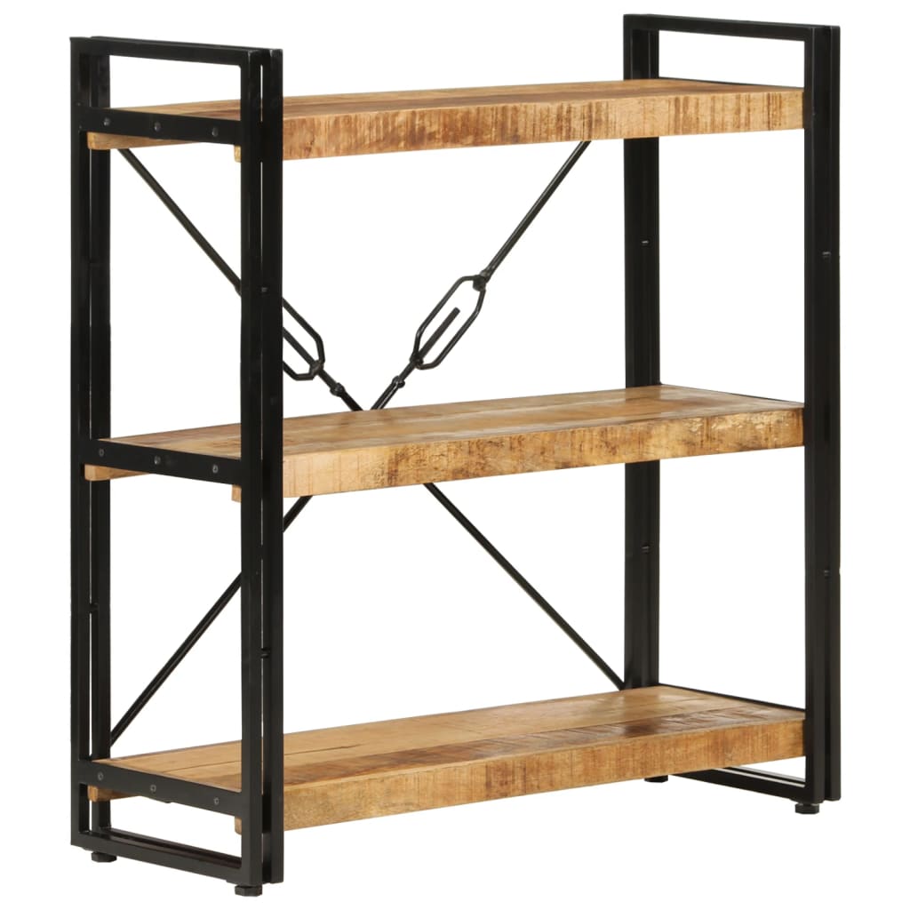 E-shop Multidom Knižnica s 3 policami 77x30x80 cm mangovníkový masív a železo