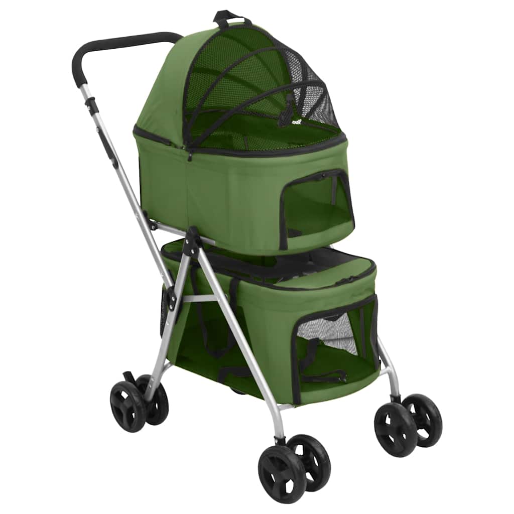 E-shop Multidom 2-vrstvový skladací kočík pre psa zelený 83x48x97 cm tkanina