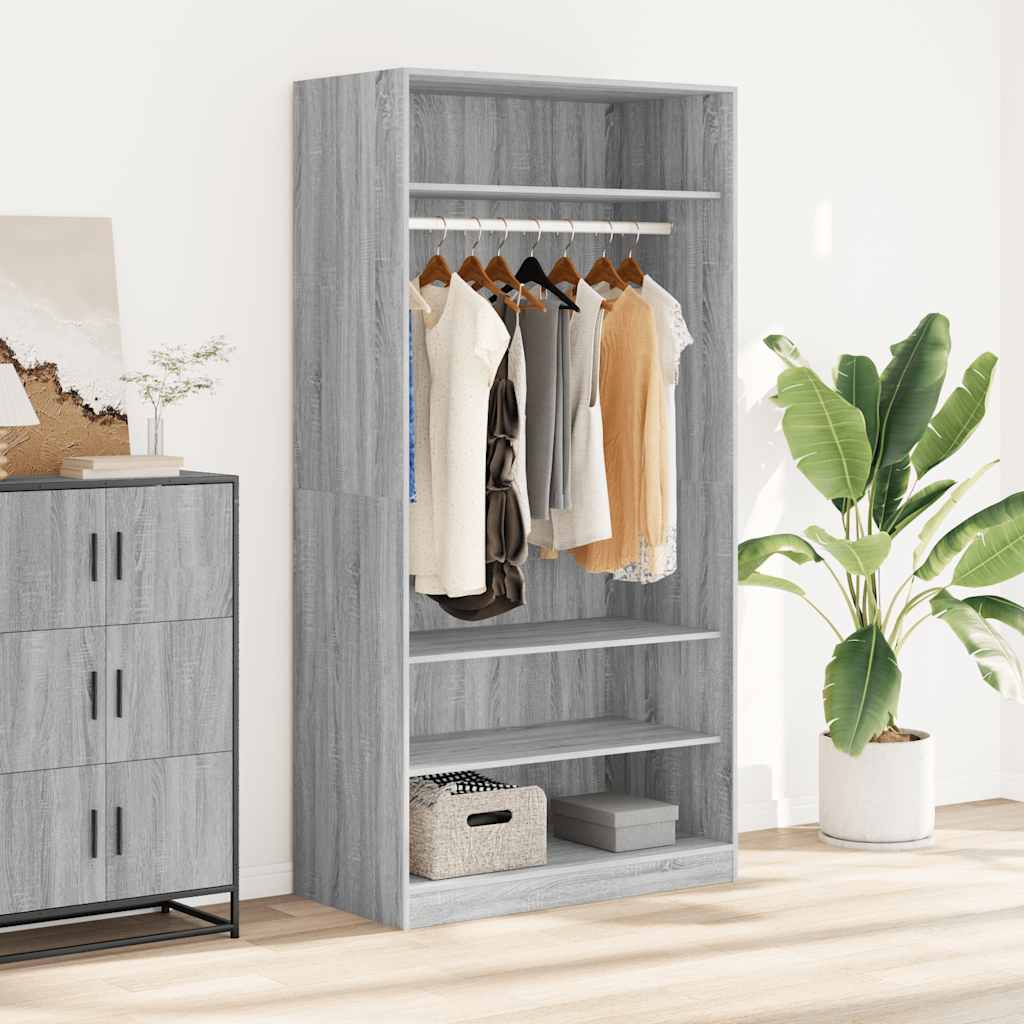 E-shop Multidom Šatník sivý sonoma 100x50x200 cm kompozitné drevo