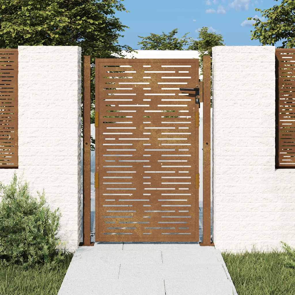 E-shop Multidom Záhradná brána 100x125 cm z cortenovej ocele, štvorcový dizajn