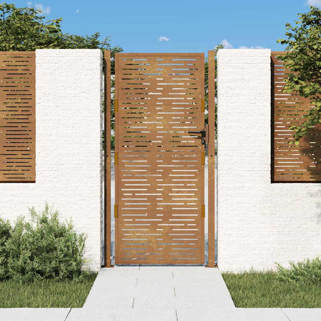 E-shop Multidom Záhradná brána 100x175 cm, corten oceľ, štvorcový dizajn