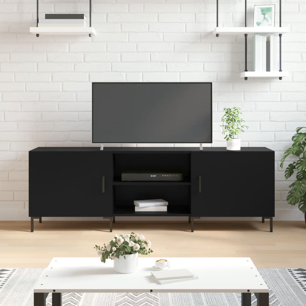 E-shop Multidom TV skrinka čierna 150x30x50 cm kompozitné drevo