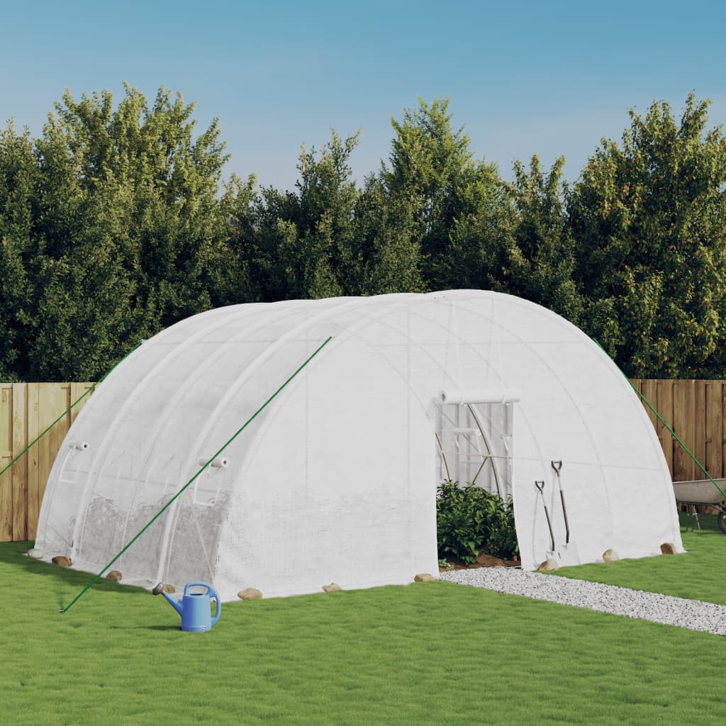 Multidom Fóliovník s oceľovým rámom biely 24 m² 6x4x2,85 m
