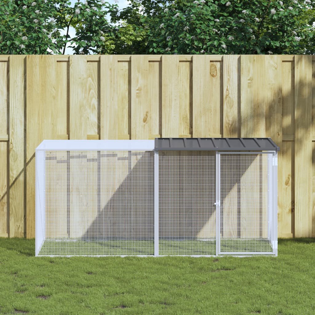 Multidom Klietka pre kurčatá strecha bledosivá 203x98x90 cm poz. oceľ