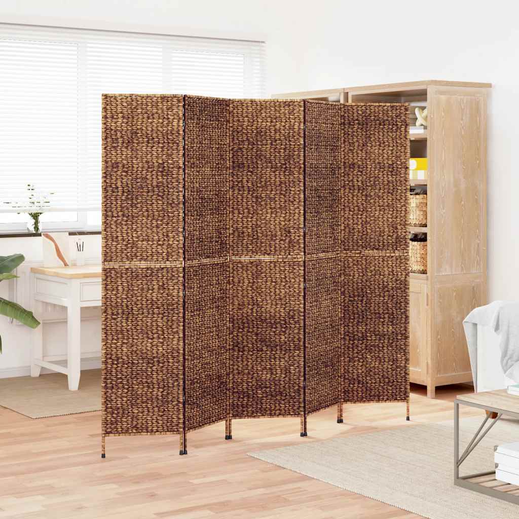 E-shop Multidom Paraván 5-panelový hnedý 205x180 cm vodný hyacint