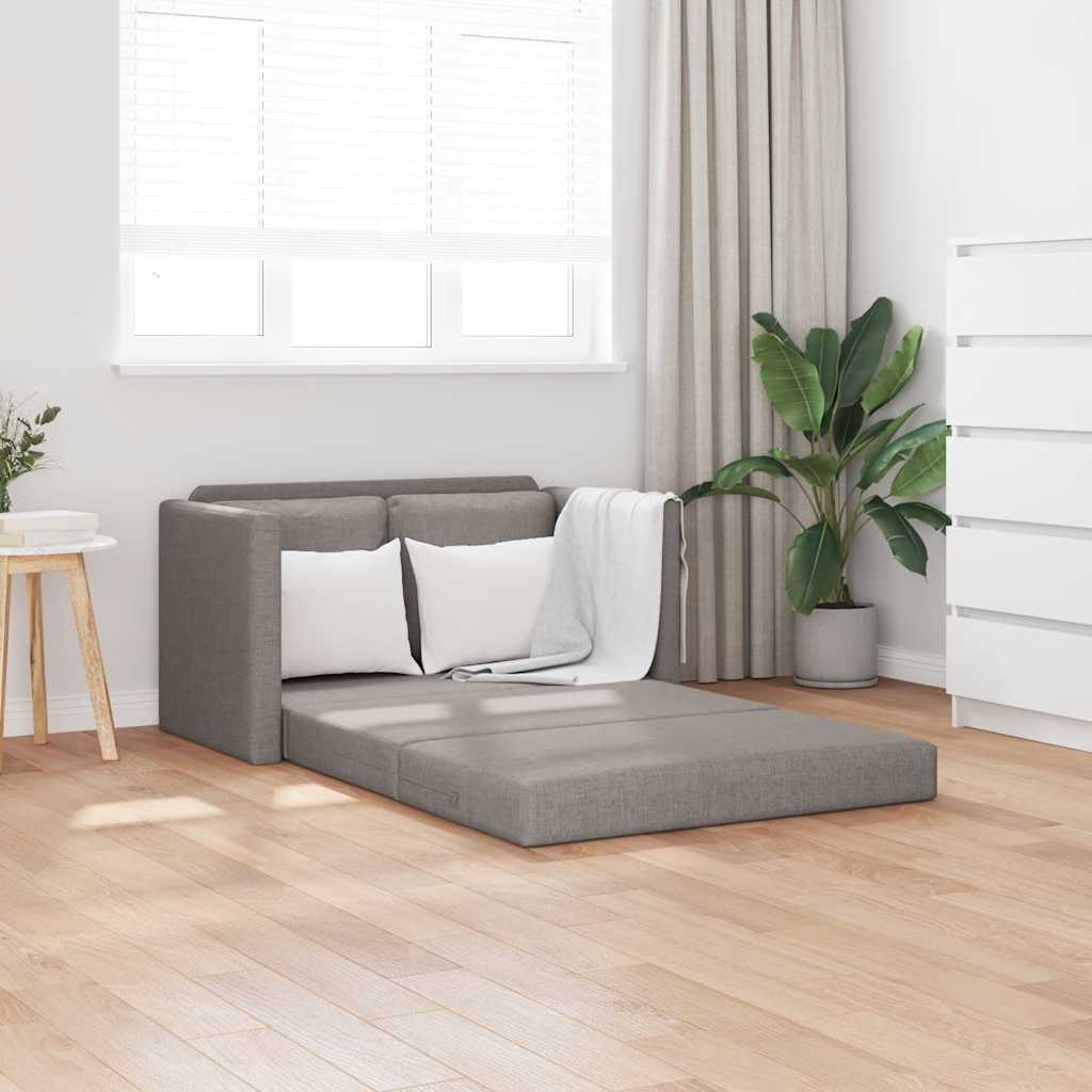 E-shop Multidom Podlahová rozkladacia pohovka 2v1 sivohnedá 112x174x55 cm látka