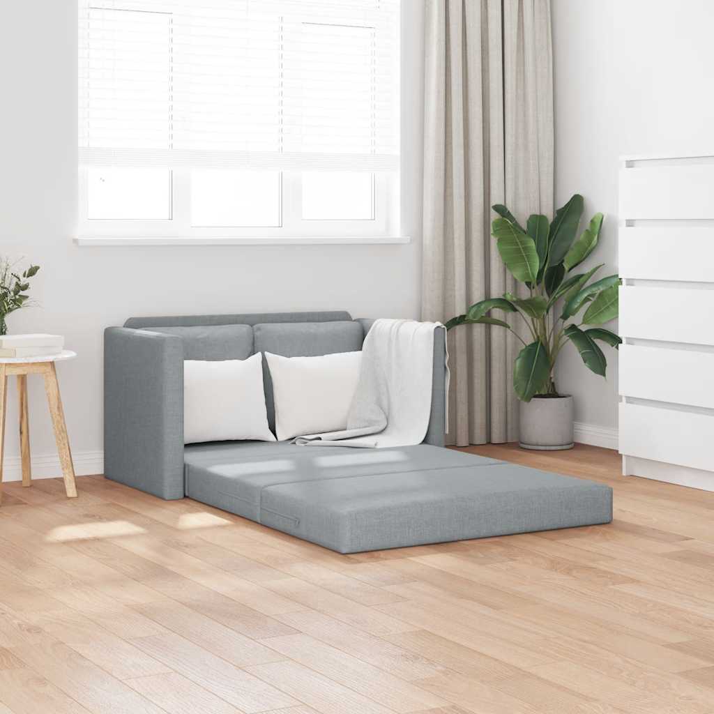 E-shop Multidom Podlahová rozkladacia pohovka 2v1 svetlosivá 112x174x55cm látka