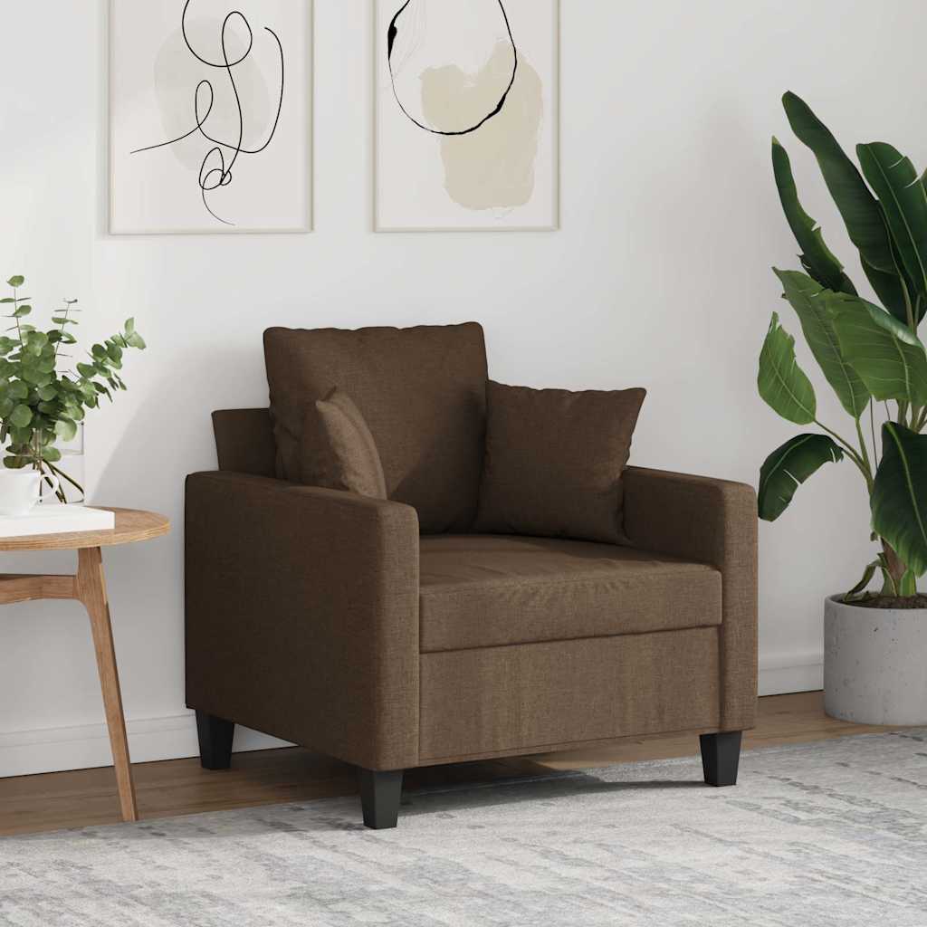 E-shop Multidom Jednomiestna pohovka, hnedá 60 cm, látka