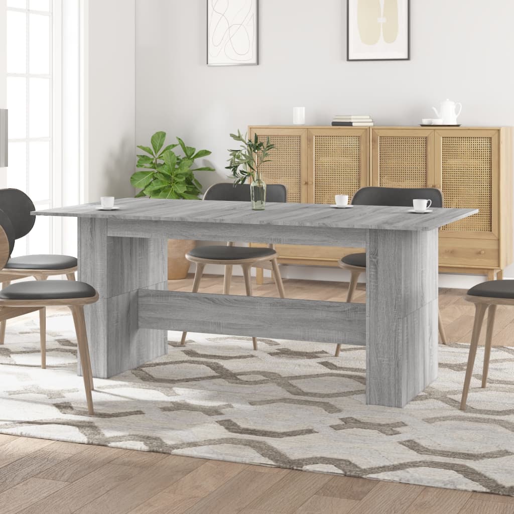 E-shop Multidom Jedálenský stôl sivý dub sonoma 180x90x76 cm kompozitné drevo