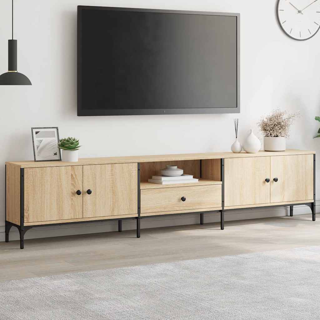 E-shop Multidom TV skrinka so zásuvkou dub sonoma 200x25x44 cm kompozitné drevo