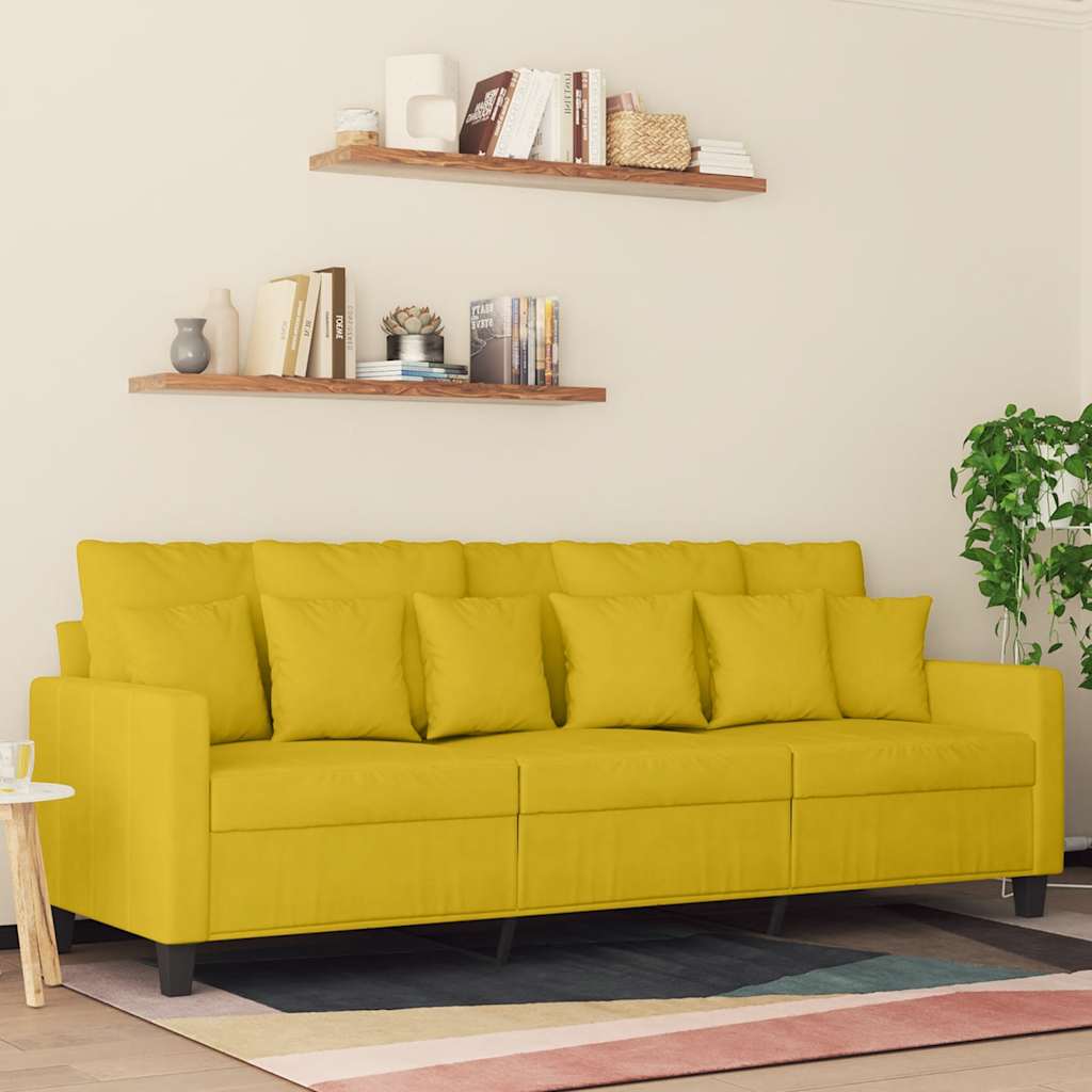 E-shop Multidom 3-miestna pohovka žltá 180 cm zamat