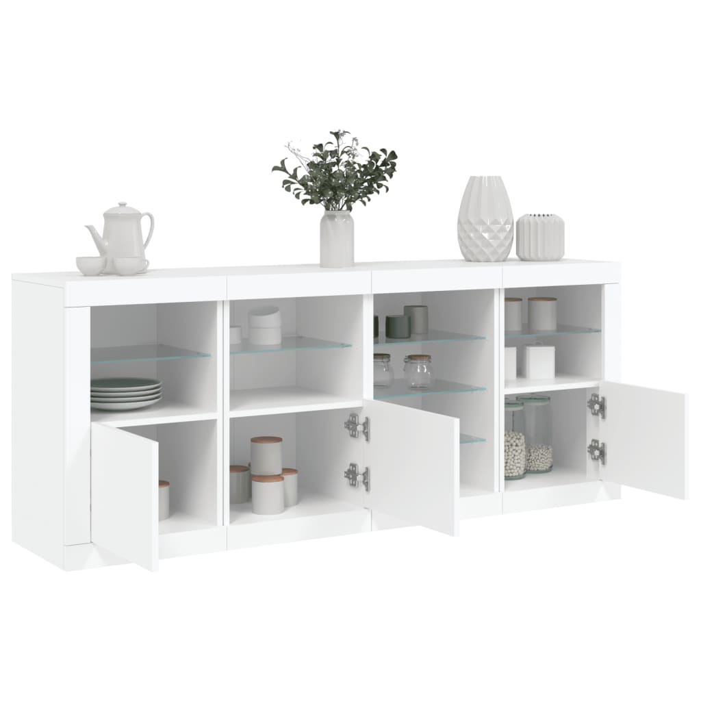 E-shop Multidom Komoda s LED svetlami biela 164x37x67 cm