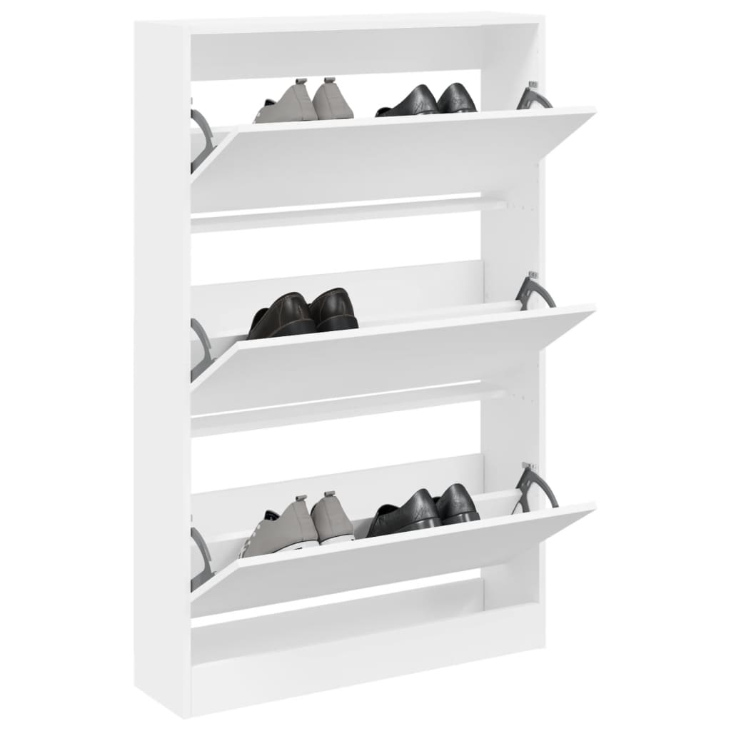 E-shop Multidom Botník biely 80x21x125,5 cm kompozitné drevo